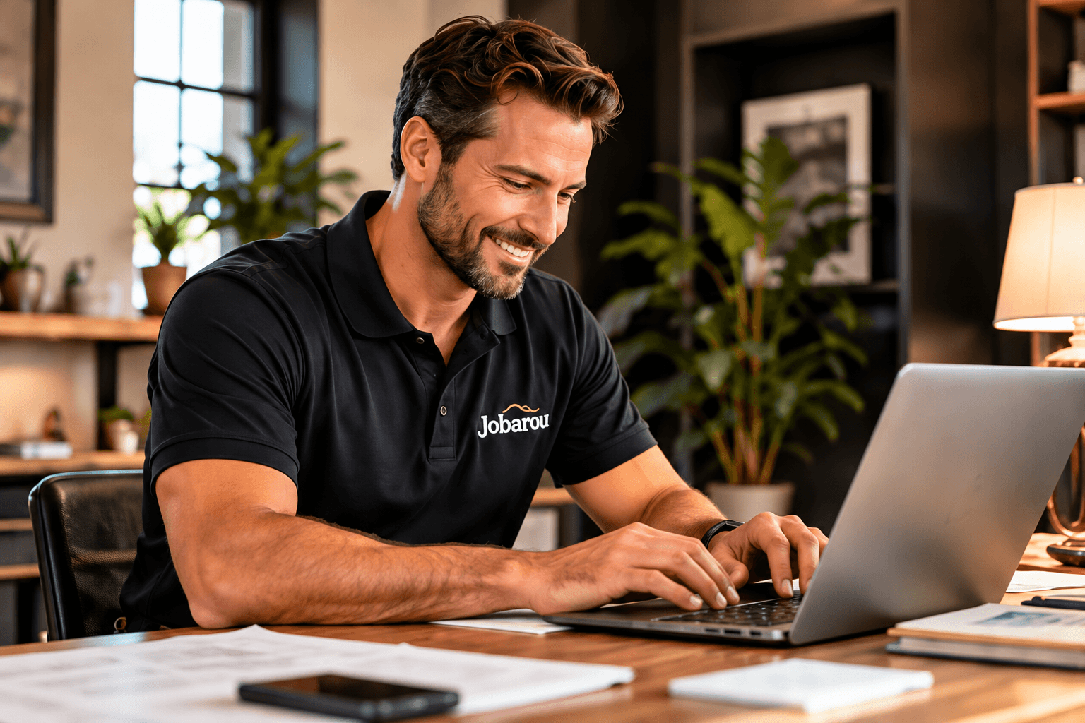 Warm Modern Home Office Workflow
